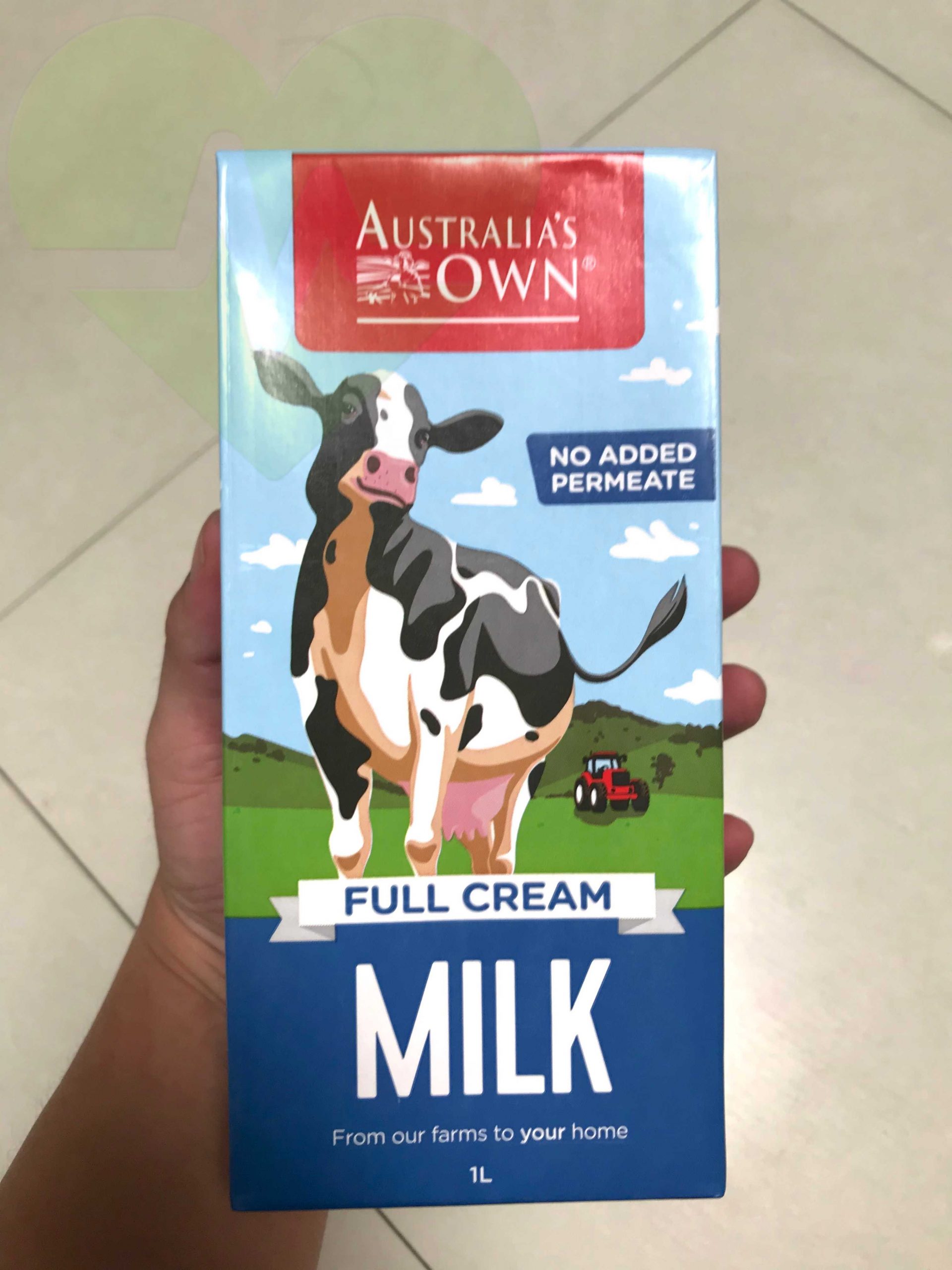 Sữa tươi Australia's Own Full Cream 1L thực tế