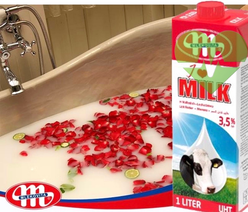 sữa Mlekovita không đường có thể làm sữa tắm