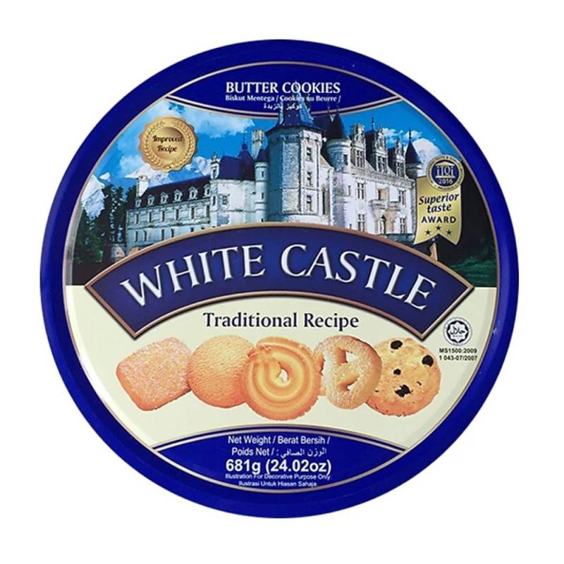 Bánh quy bơ hộp thiếc White Castle xanh 681g